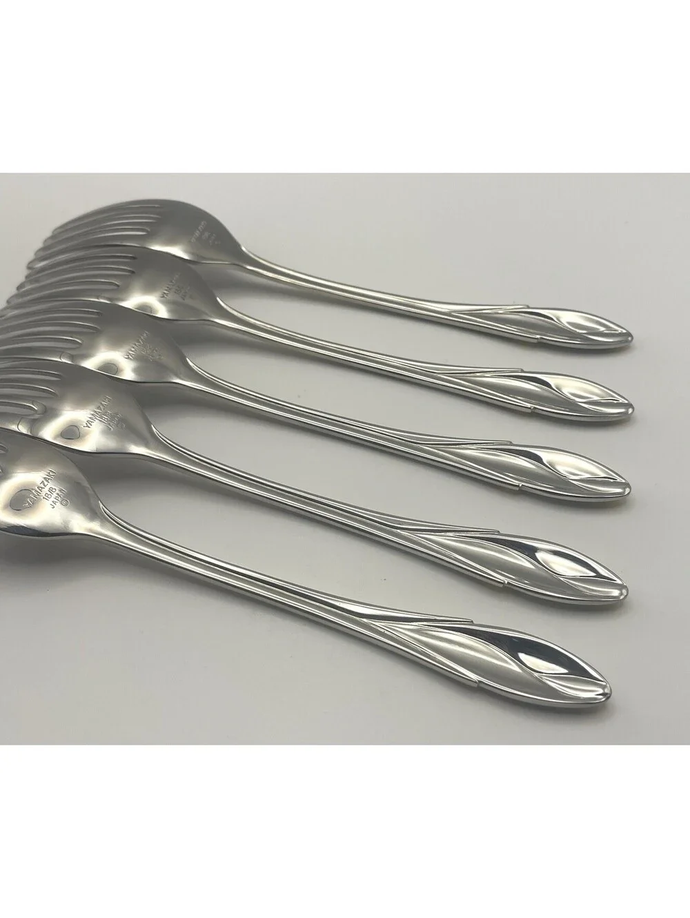 5- Yamazaki IRIS GOLD Stainless 18/8 Japan Salad Fork Lot ~ 6 7/8”